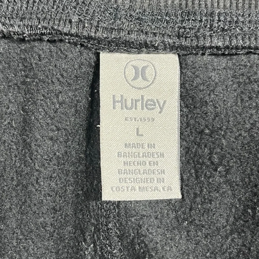 Hurley Surfer Coastal Dunes Fleece Jogger Black Sweatpants Mens Large Streetwear